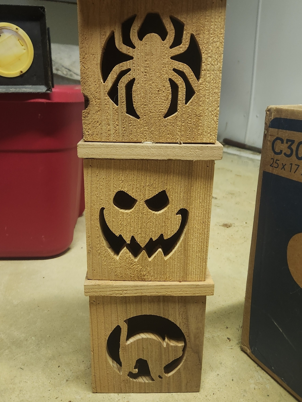 Wooden Halloween Luminary Stack